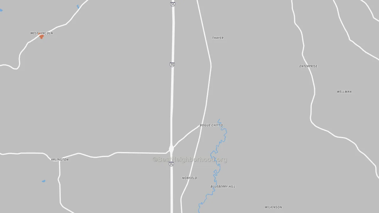Bike Grade map of 39629, MS