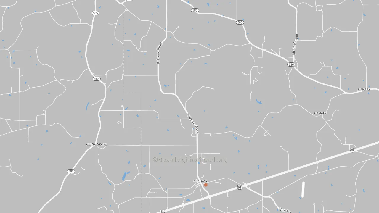 Bike Grade map of 39643, MS
