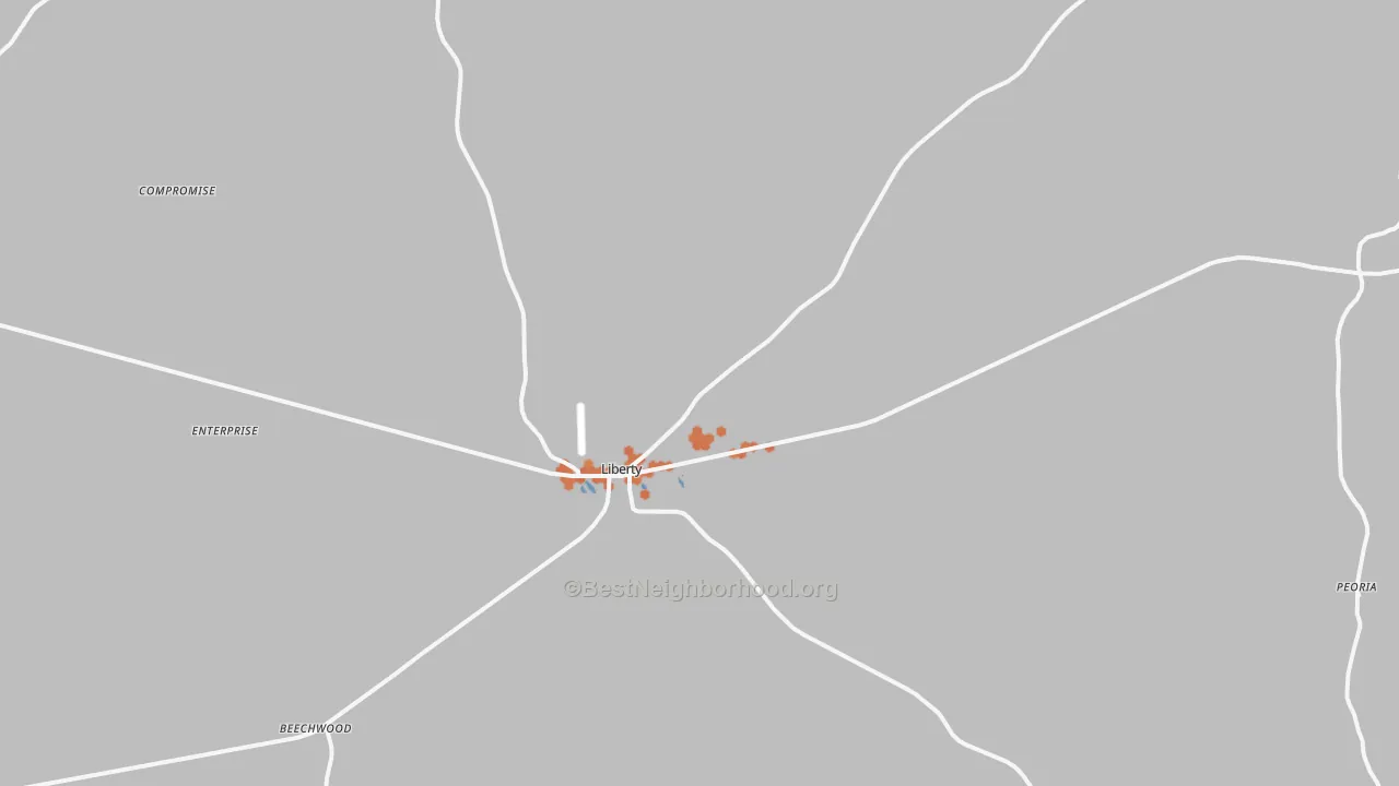 Bike Grade map of 39645, MS