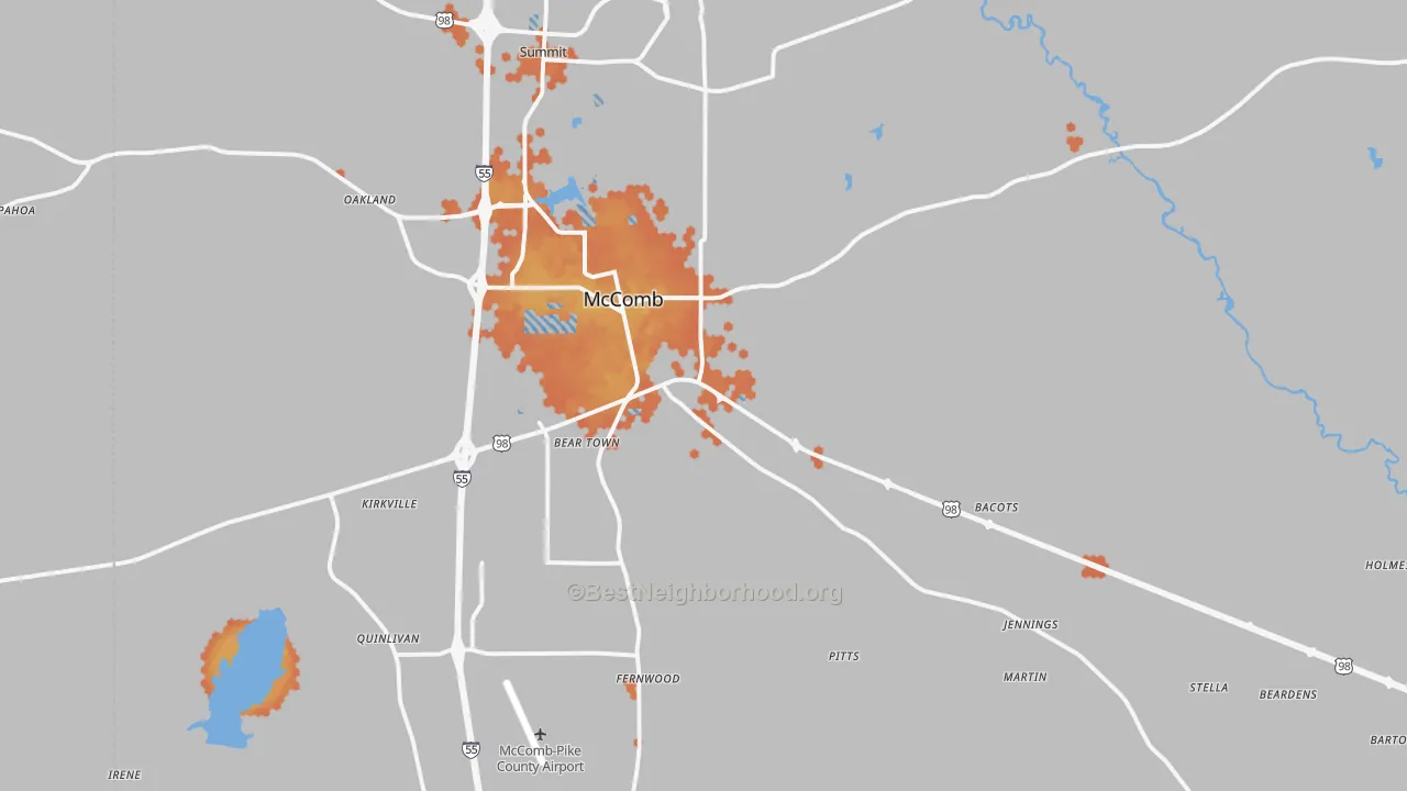 Bike Grade map of 39648, MS
