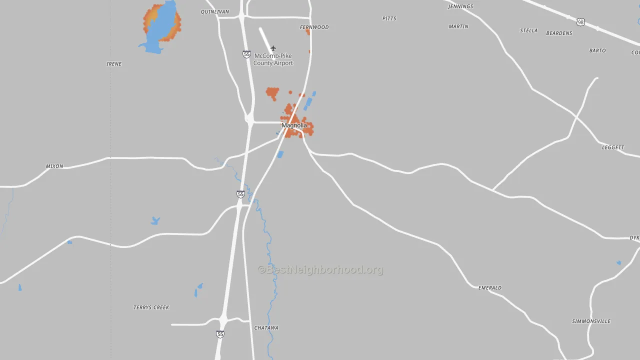 Bike Grade map of 39652, MS
