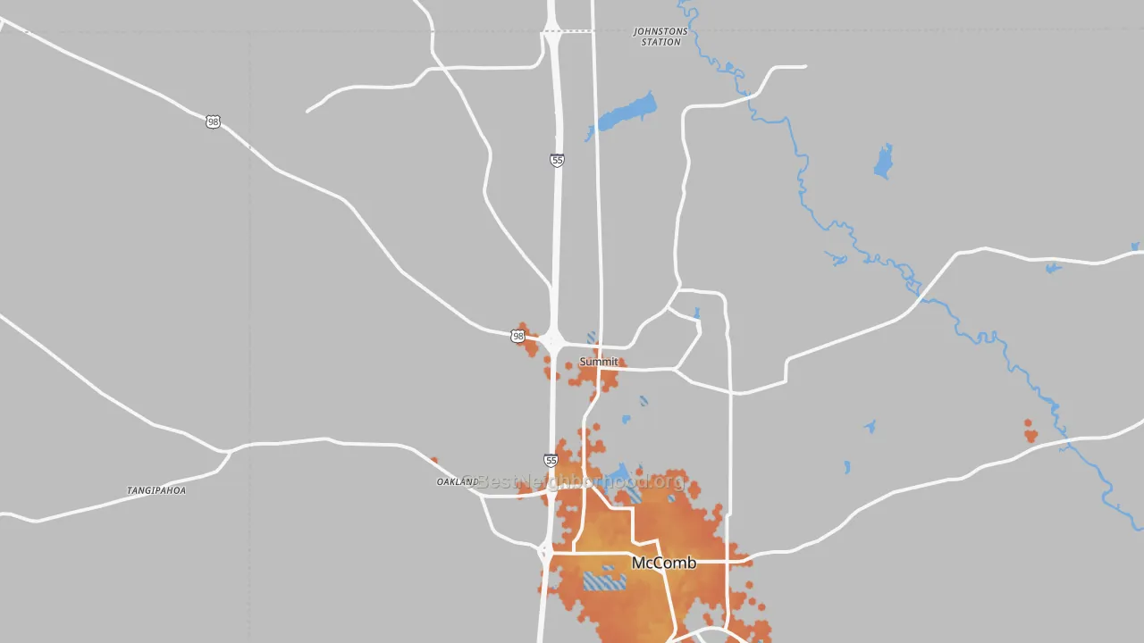 Bike Grade map of 39666, MS