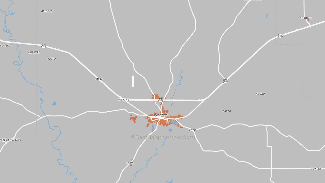 Bike Grade map of 39667, MS