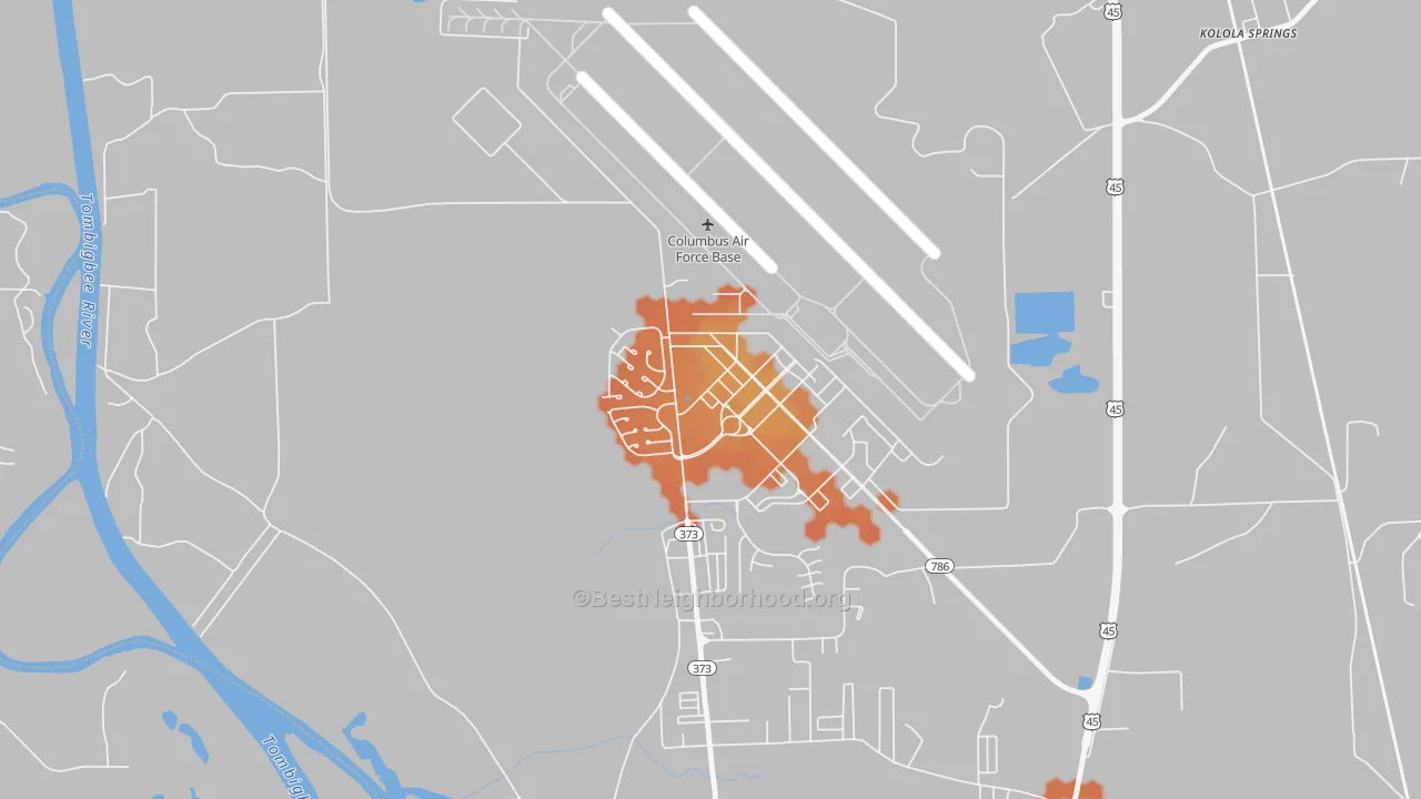 Bike Grade map of 39710, MS