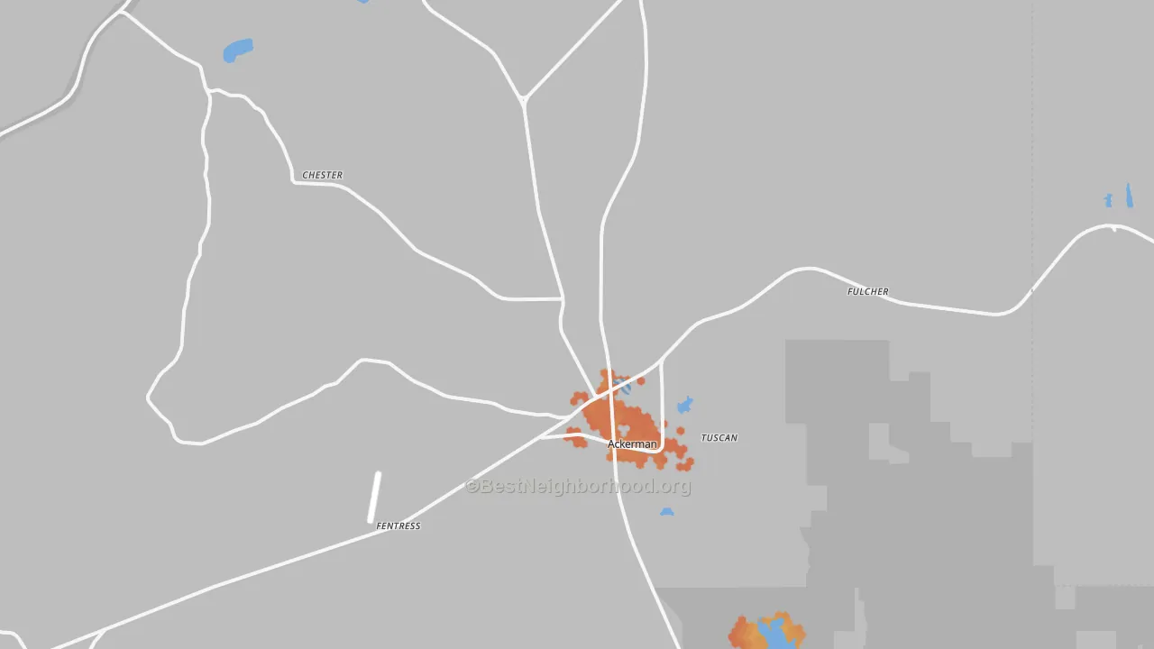 Bike Grade map of 39735, MS