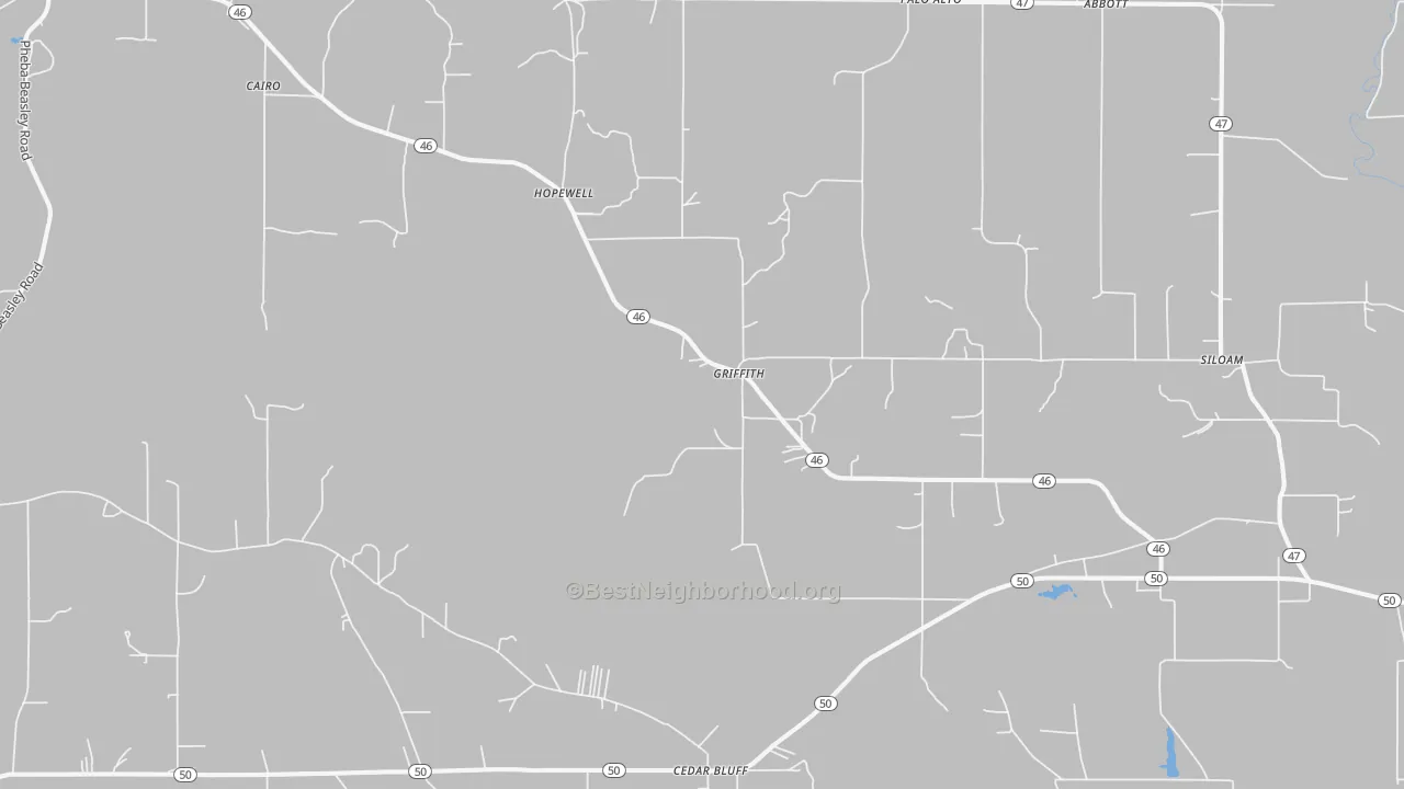 Bike Grade map of 39741, MS