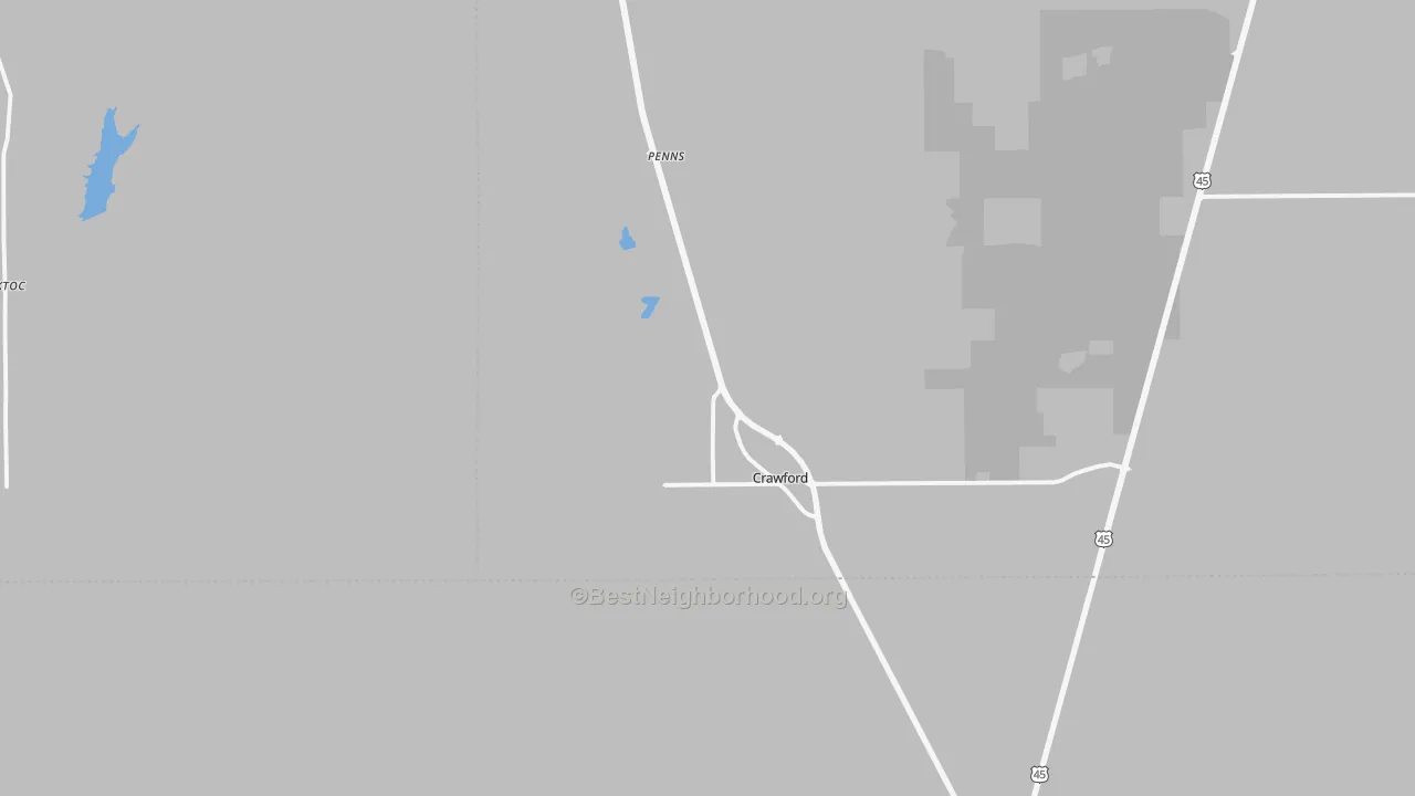 Bike Grade map of 39743, MS
