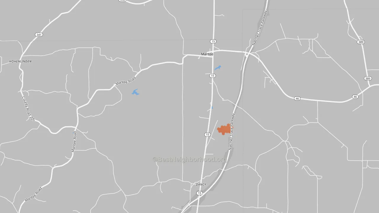 Bike Grade map of 39751, MS