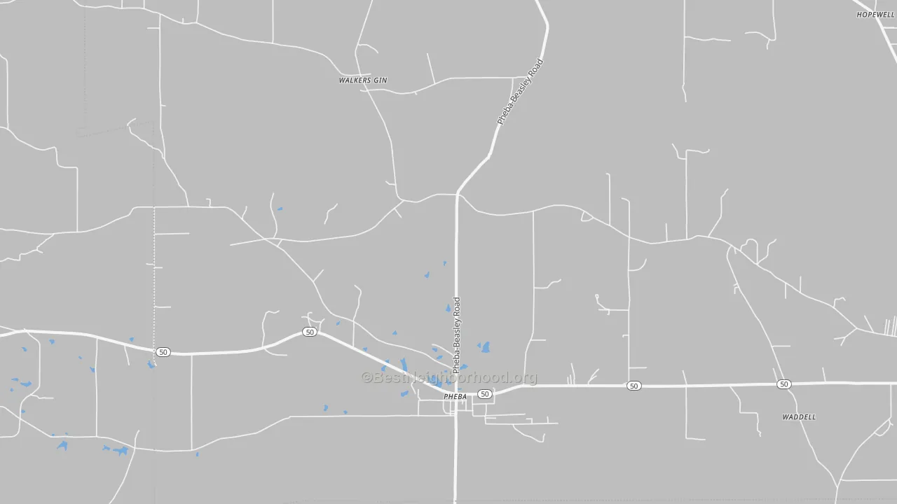 Bike Grade map of 39755, MS