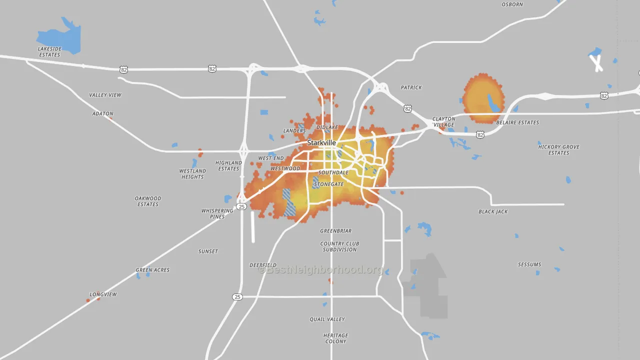 Bike Grade map of 39759, MS