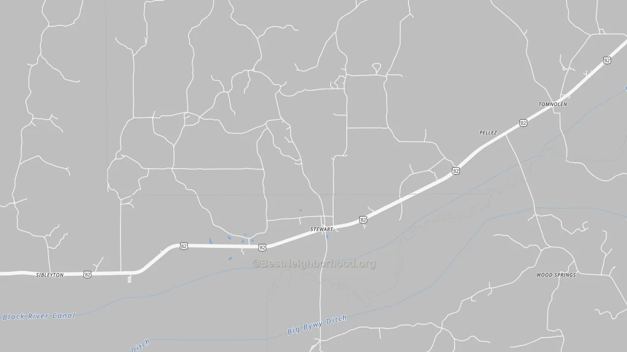Bike Grade map of 39767, MS