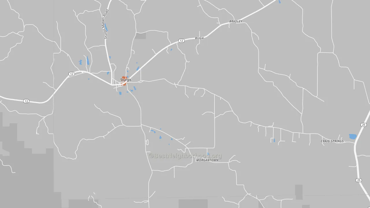 Bike Grade map of 39769, MS