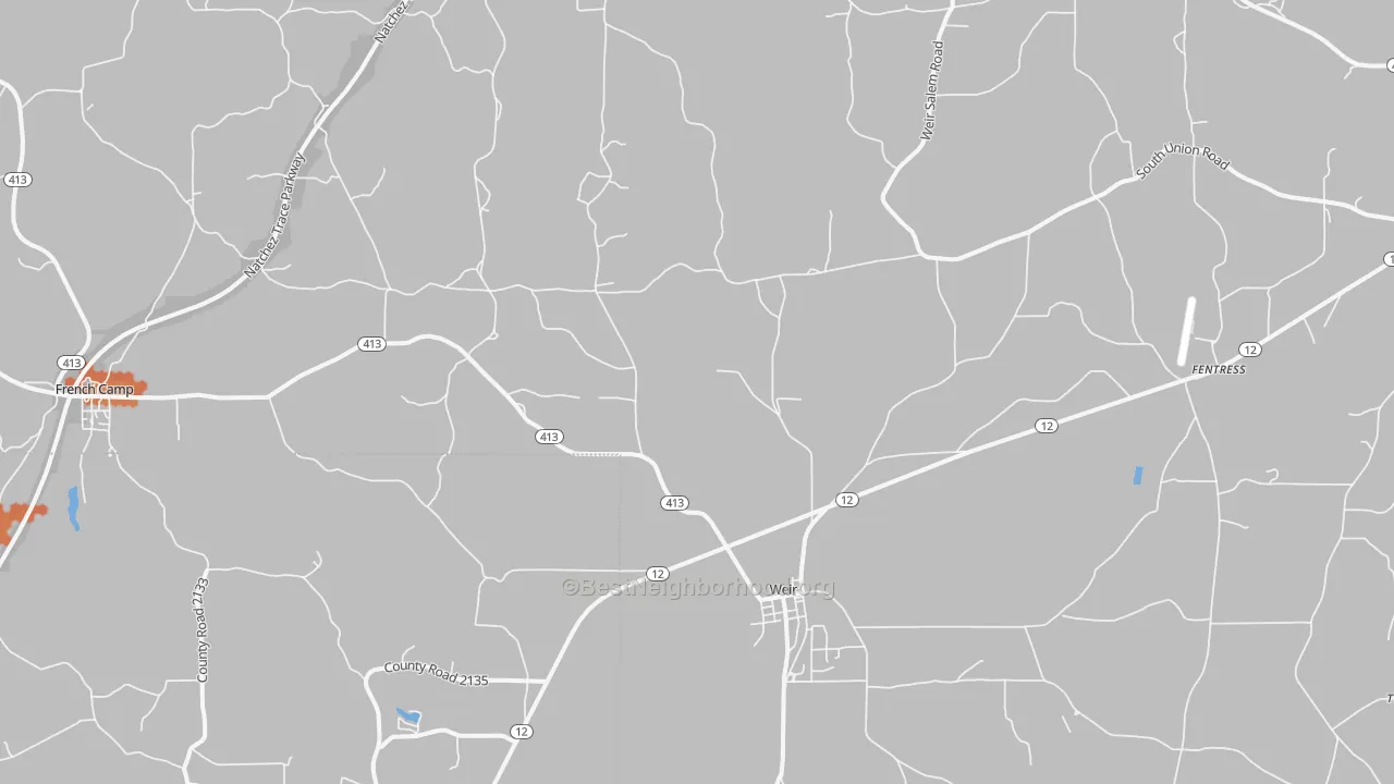 Bike Grade map of 39772, MS