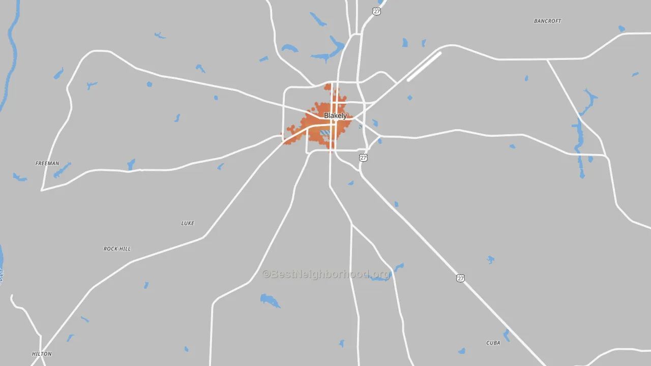 Bike Grade map of 39823, GA