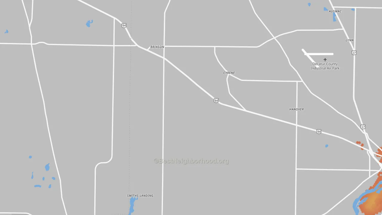 Bike Grade map of 39825, GA