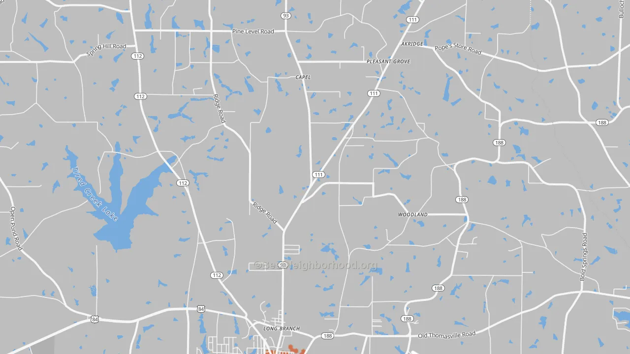 Bike Grade map of 39827, GA