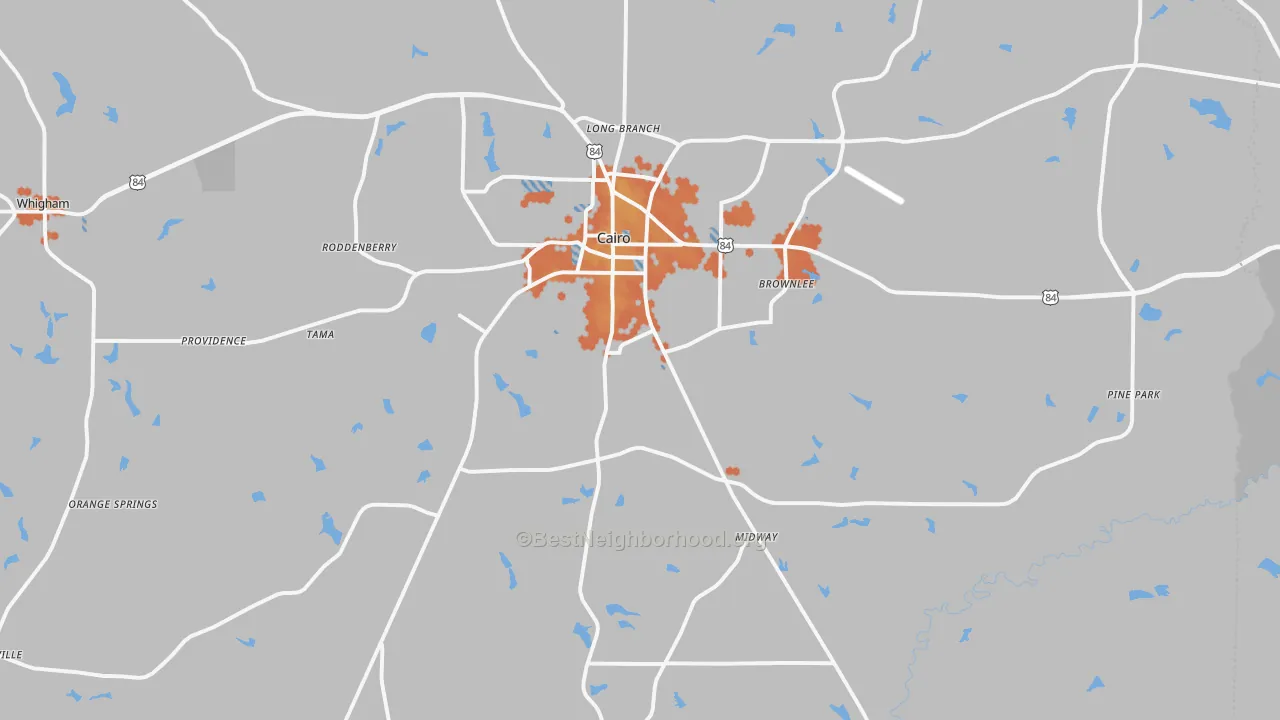 Bike Grade map of 39828, GA