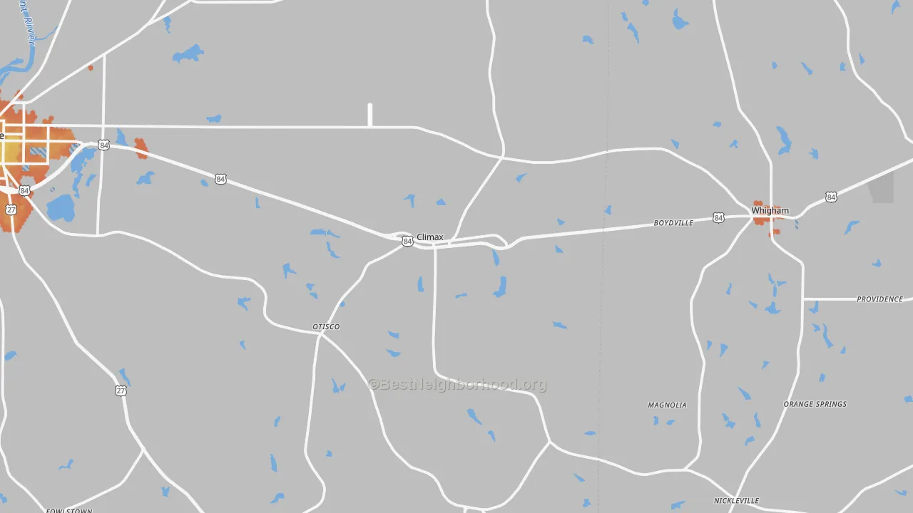 Bike Grade map of 39834, GA