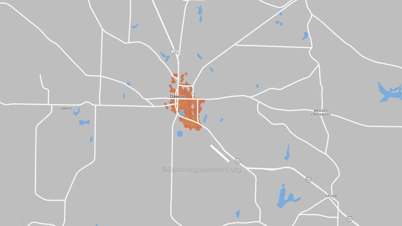 Bike Grade map of 39842, GA