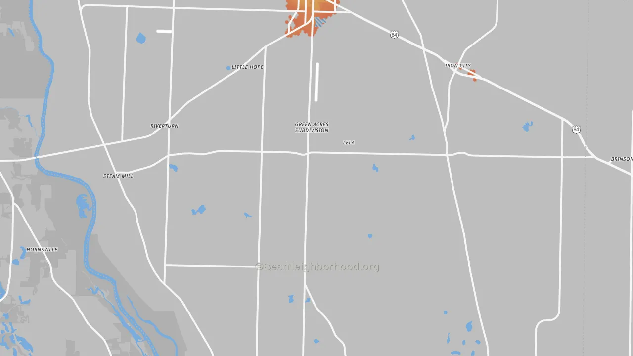 Bike Grade map of 39845, GA