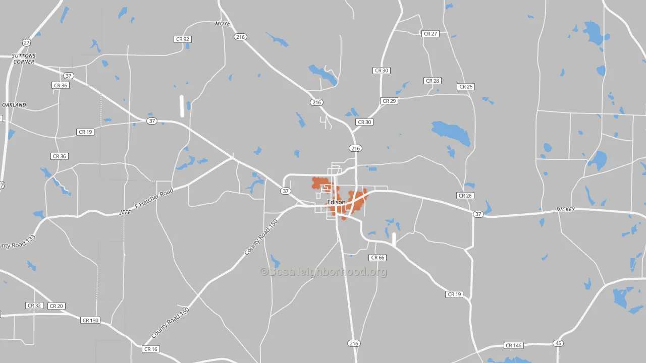 Bike Grade map of 39846, GA