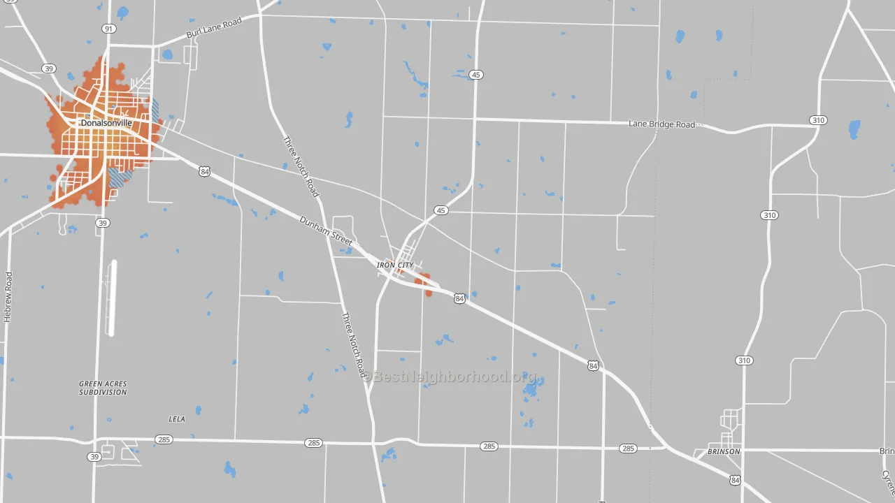 Bike Grade map of 39859, GA