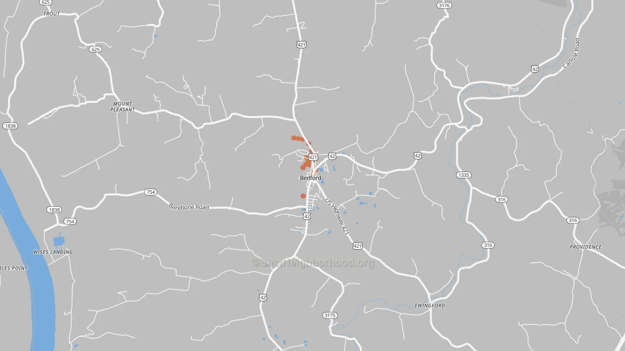 Bike Grade map of 40006, KY