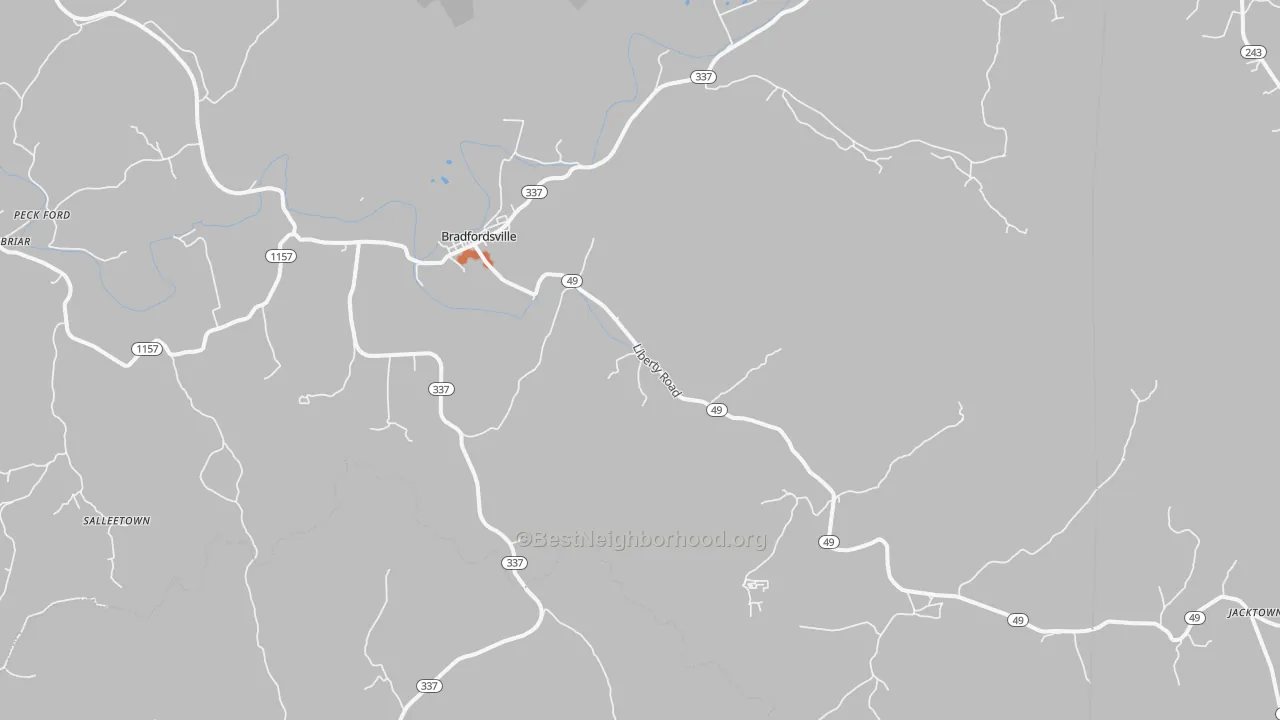 Bike Grade map of 40009, KY