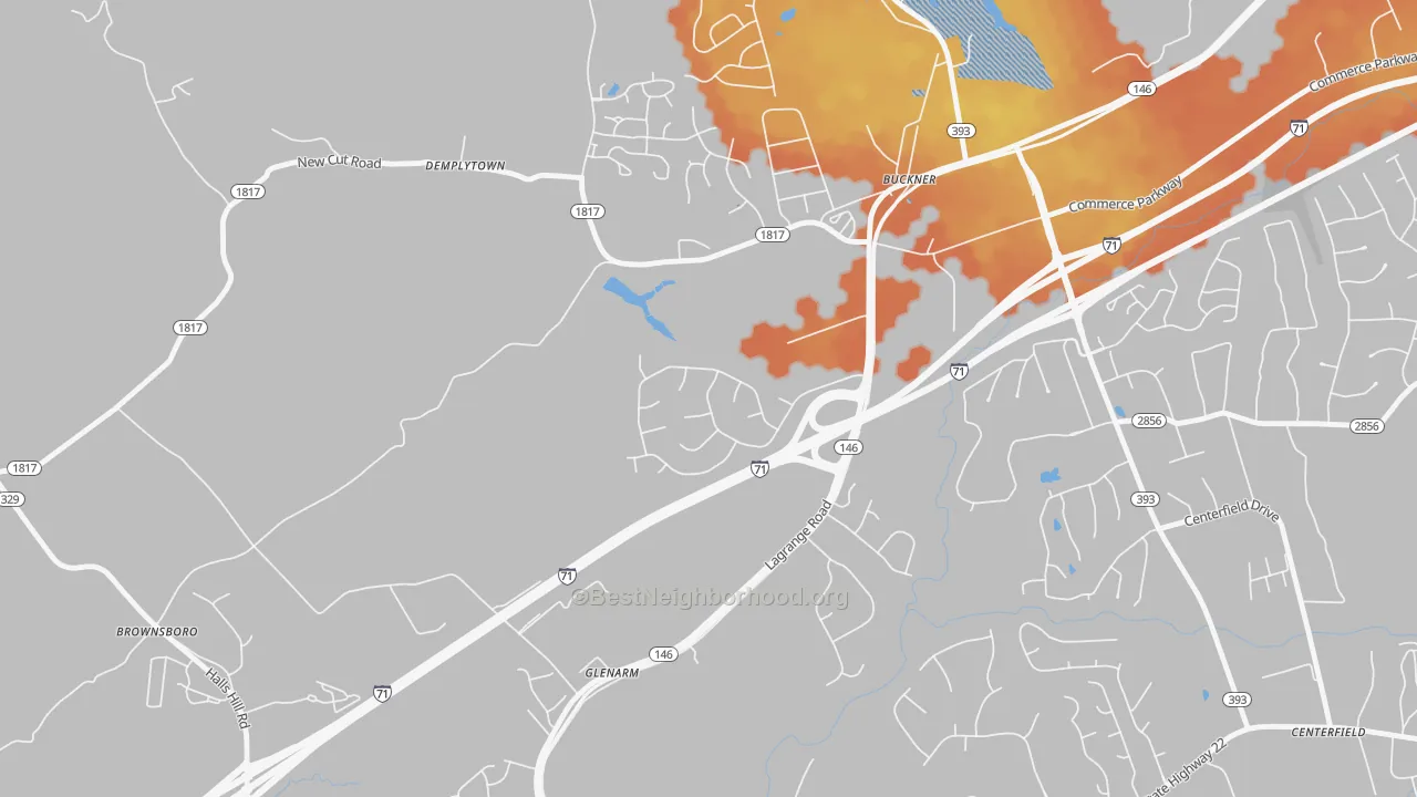 Bike Grade map of 40010, KY