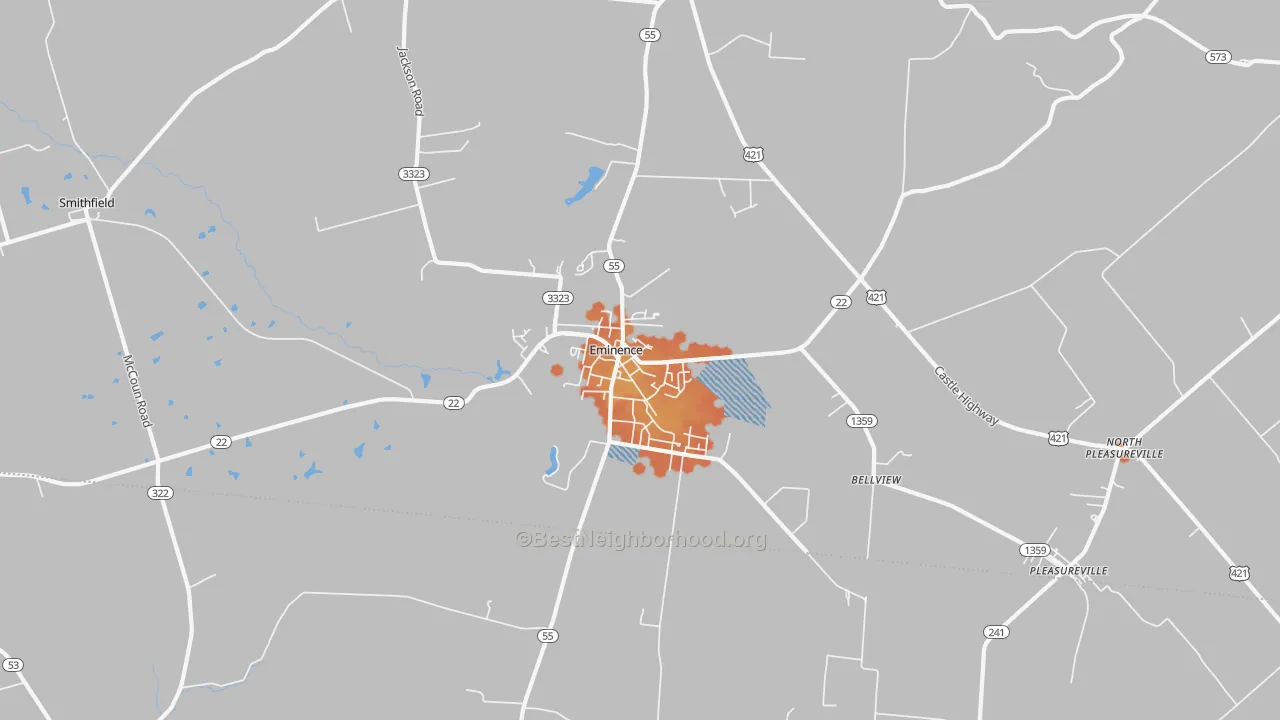 Bike Grade map of 40019, KY
