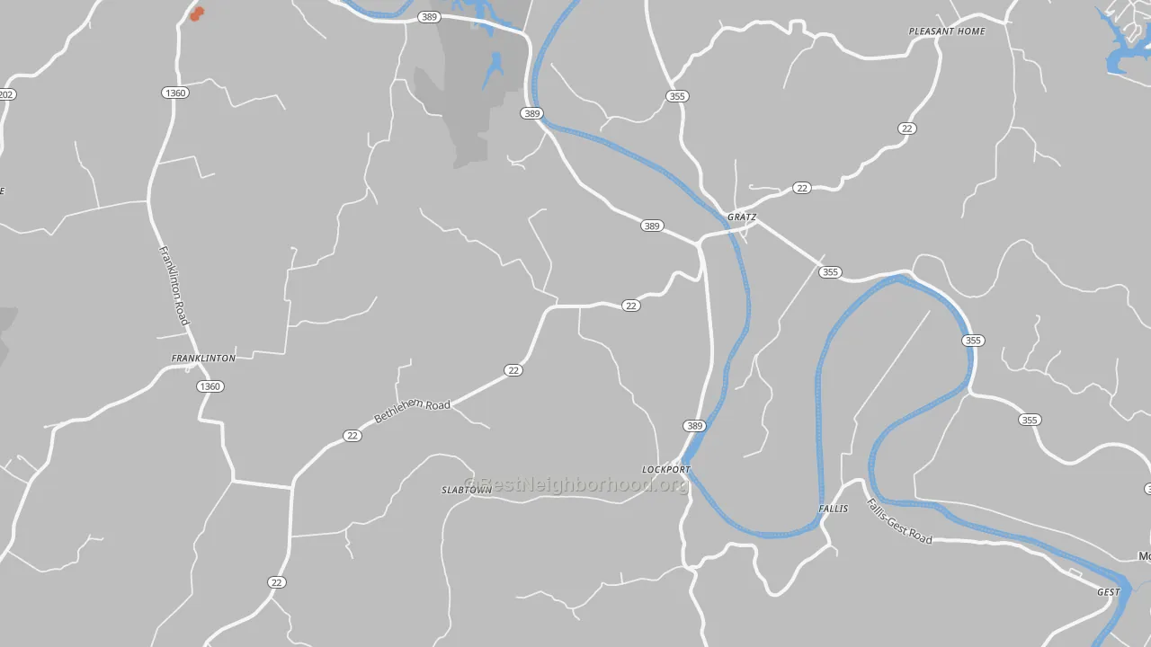 Bike Grade map of 40036, KY