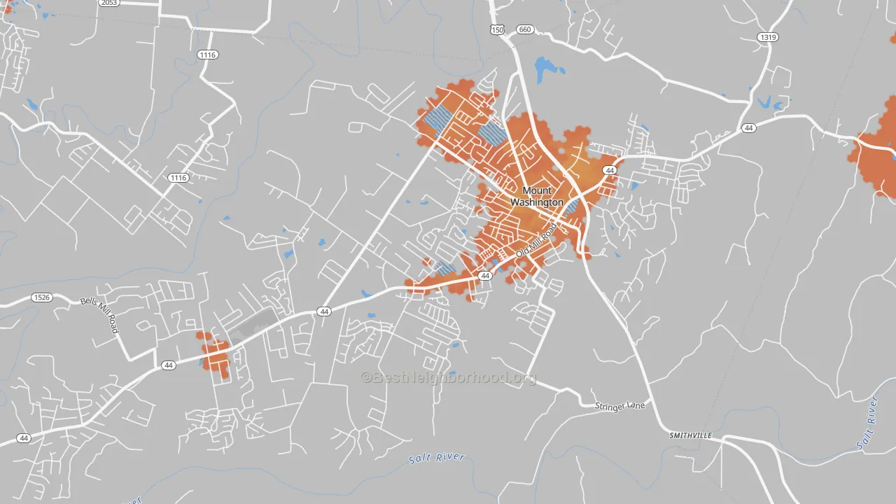 Bike Grade map of 40047, KY