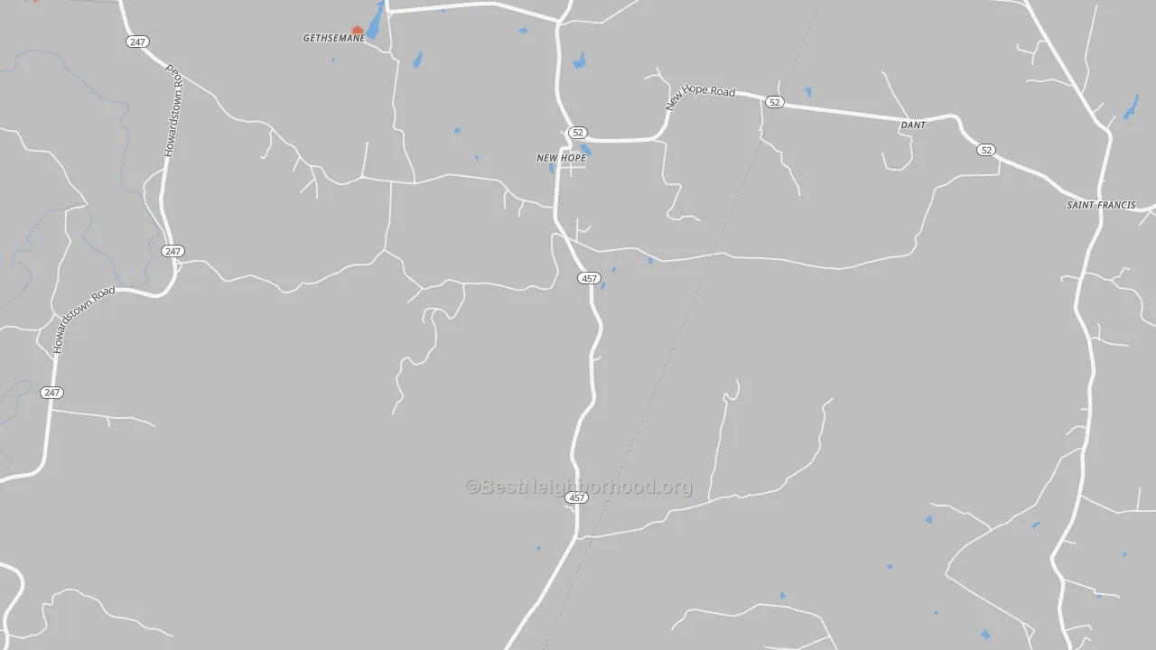 Bike Grade map of 40052, KY