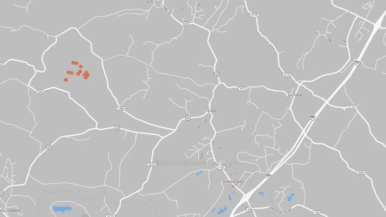 Bike Grade map of 40055, KY