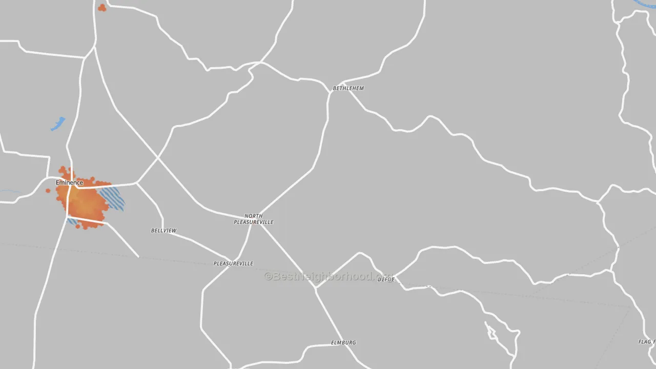 Bike Grade map of 40057, KY