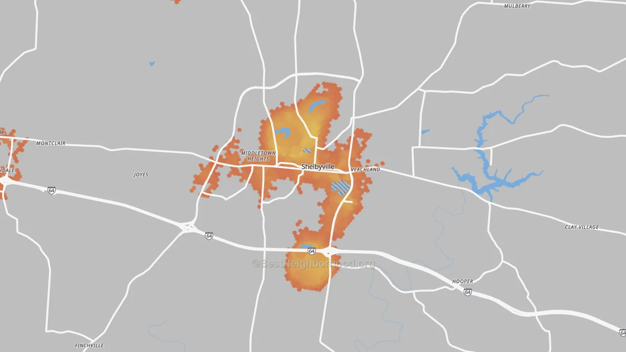 Bike Grade map of 40065, KY