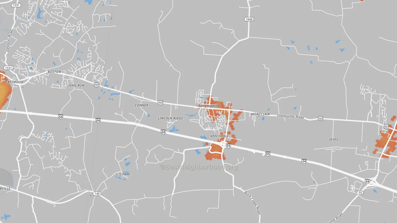 Bike Grade map of 40067, KY