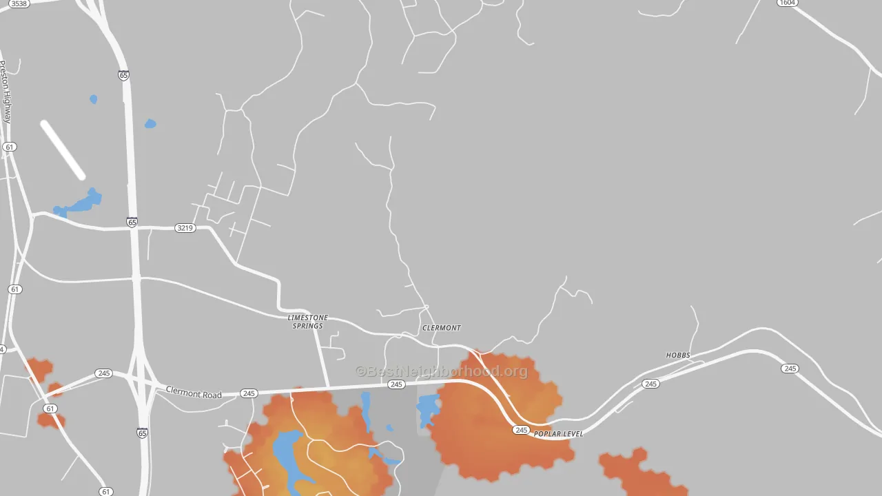 Bike Grade map of 40110, KY