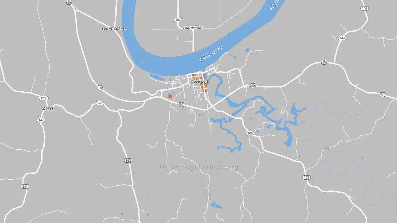 Bike Grade map of 40111, KY