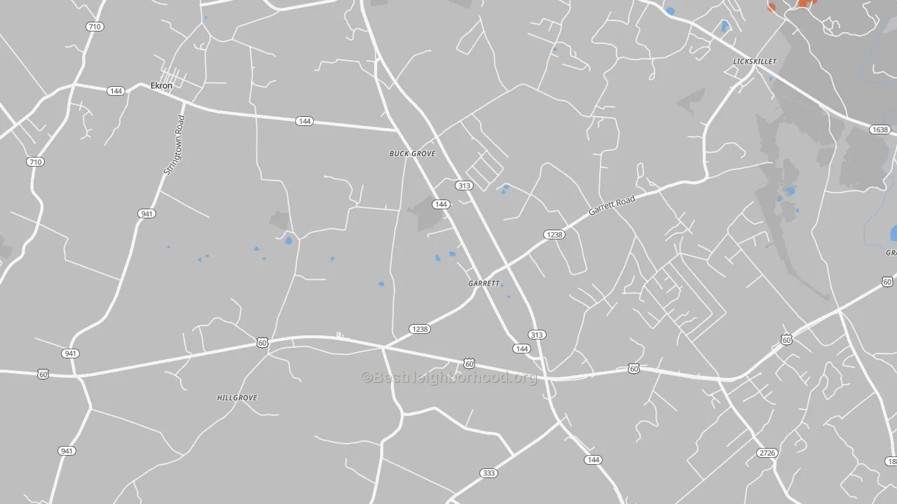 Bike Grade map of 40117, KY