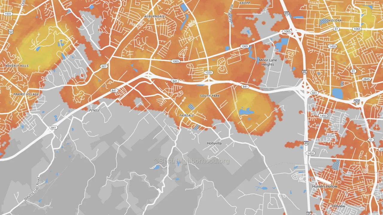 Bike Grade map of 40118, KY