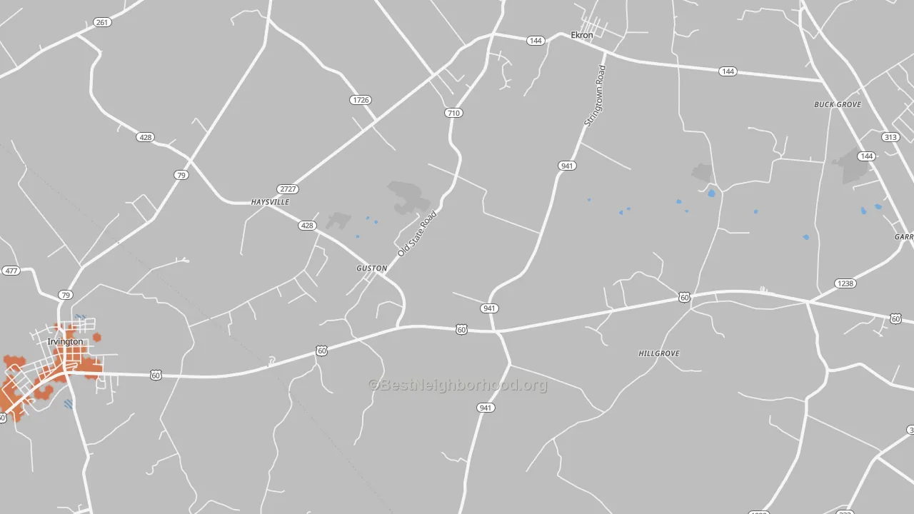 Bike Grade map of 40142, KY
