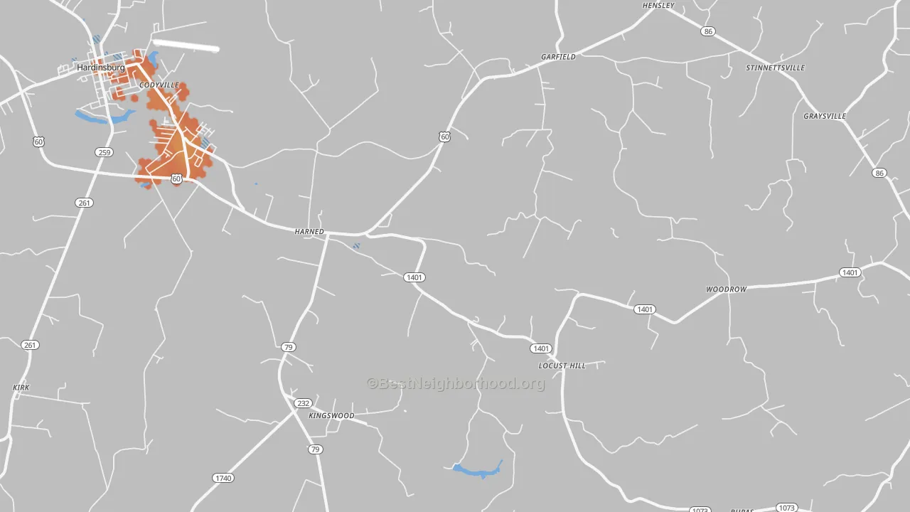 Bike Grade map of 40144, KY