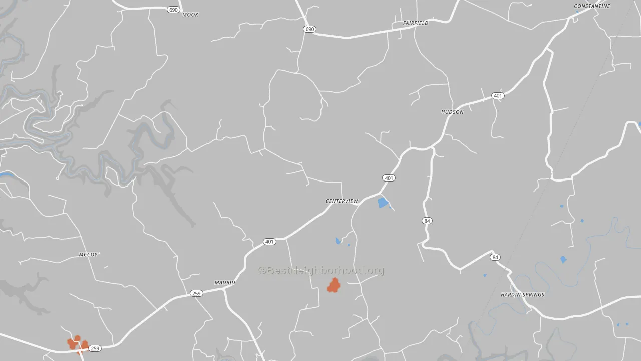 Bike Grade map of 40145, KY