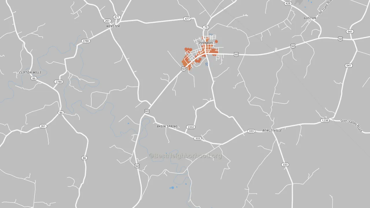 Bike Grade map of 40146, KY