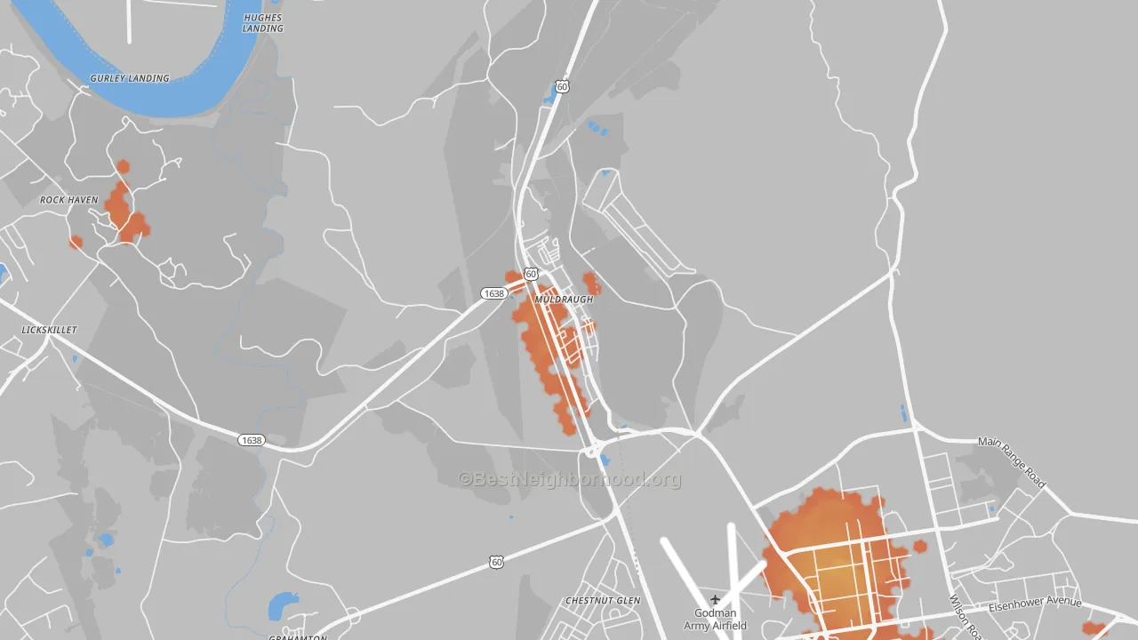 Bike Grade map of 40155, KY
