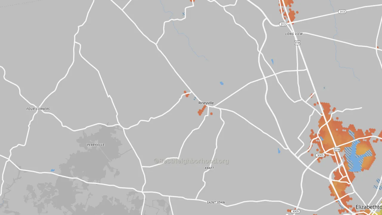 Bike Grade map of 40162, KY