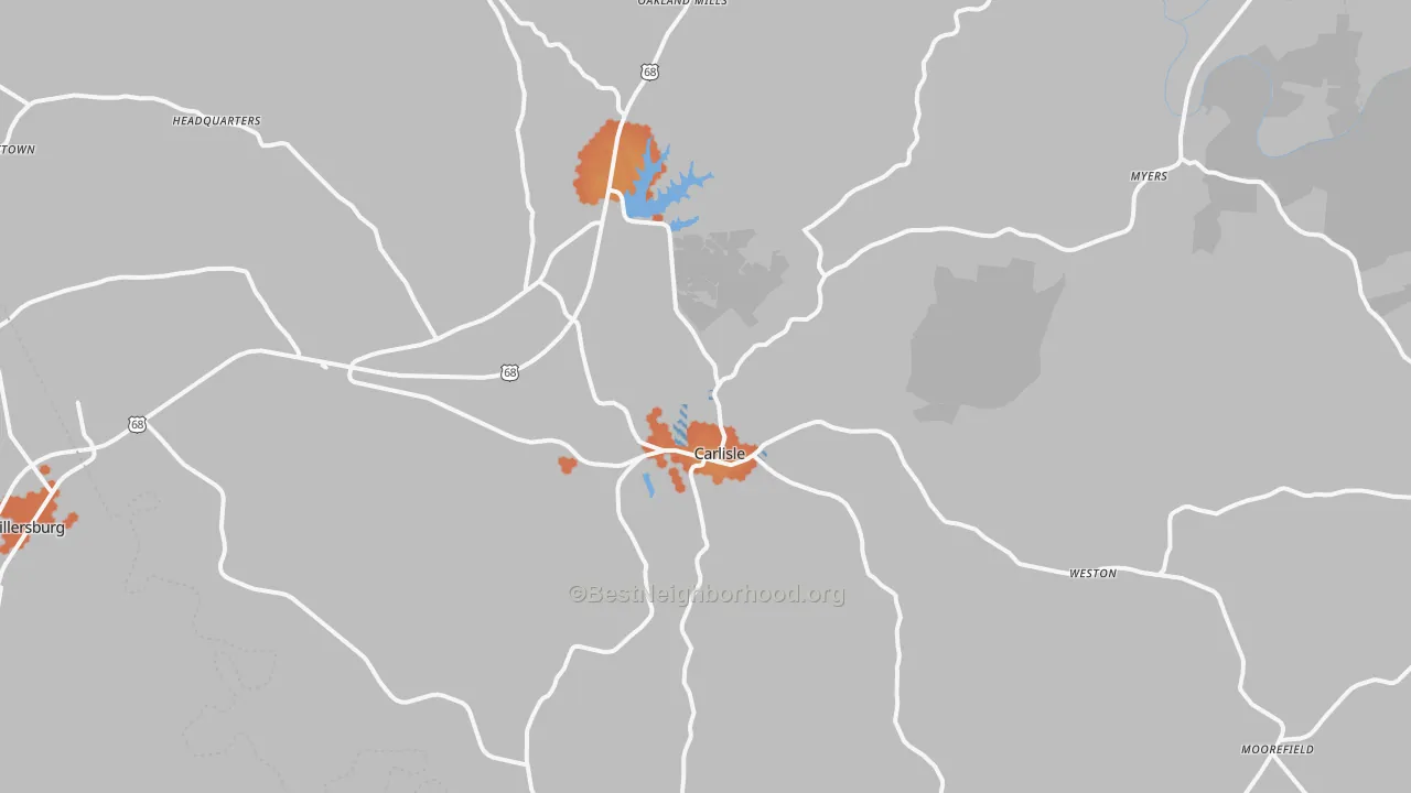 Bike Grade map of 40311, KY