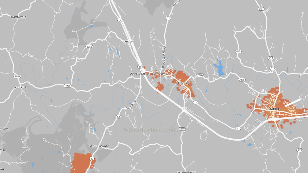 Bike Grade map of 40312, KY