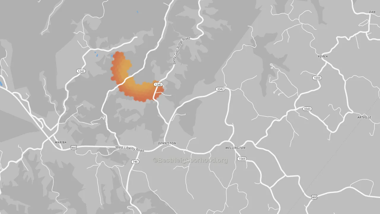 Bike Grade map of 40316, KY